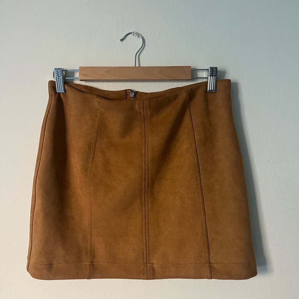 Tan mini skirt